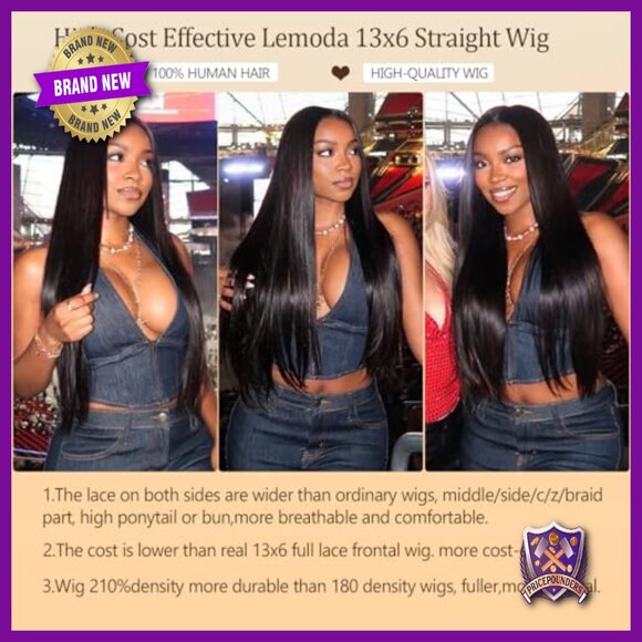 13x6 Full Frontal Lace Wig Human Hair 20 Inch Straight Brazilian Virgin